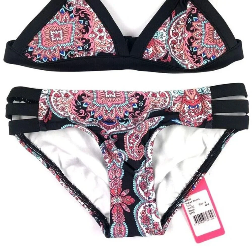 Seafolly Girl’s Triangle Bikini Top and Swimsuit Bottom, Set, Size 6